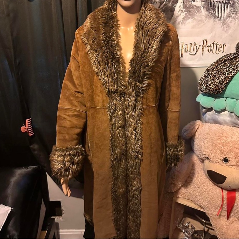 Wilson’s Leather 90s/ Y2K Faux Fur Suede Jacket